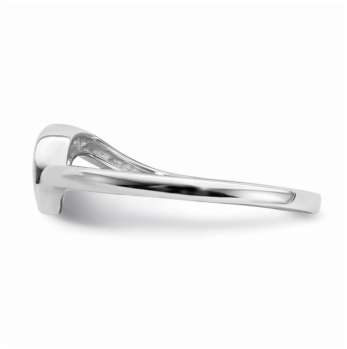 10k White Gold .02 carat Diamond Contoured Complete Wedding Band