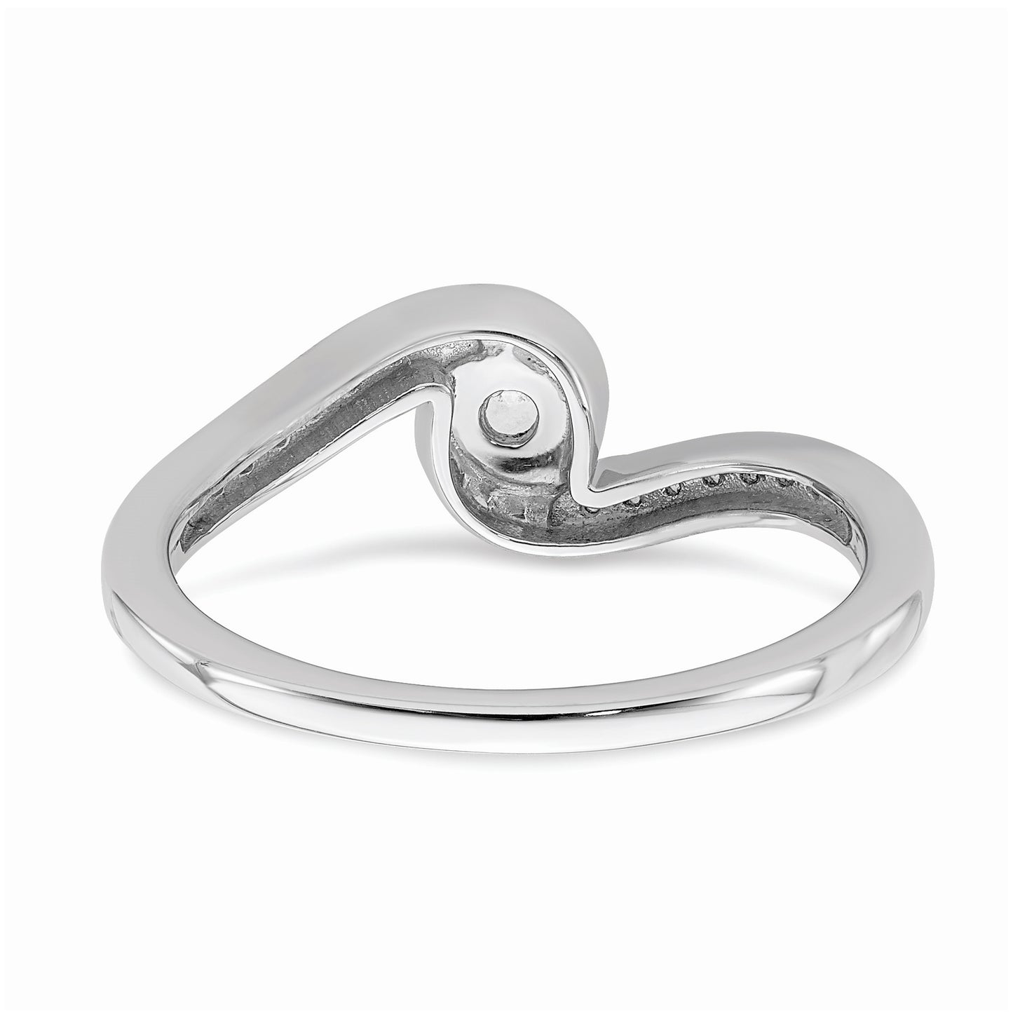 10k White Gold Bypass 1/5 carat Diamond Complete Engagement Ring, 4.72 mm