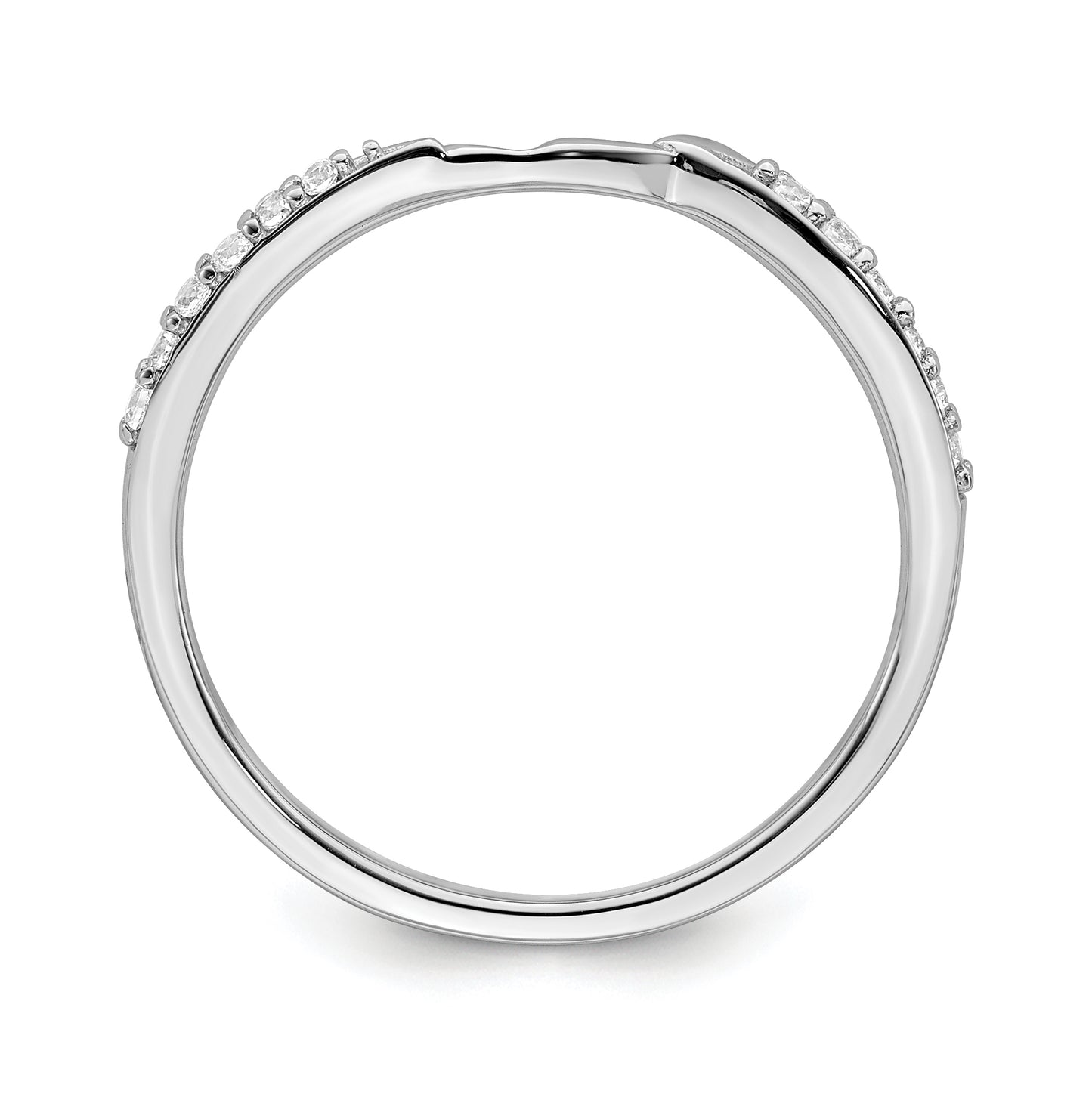 10k White Gold 1/15 carat Diamond Contoured Complete Wedding Band