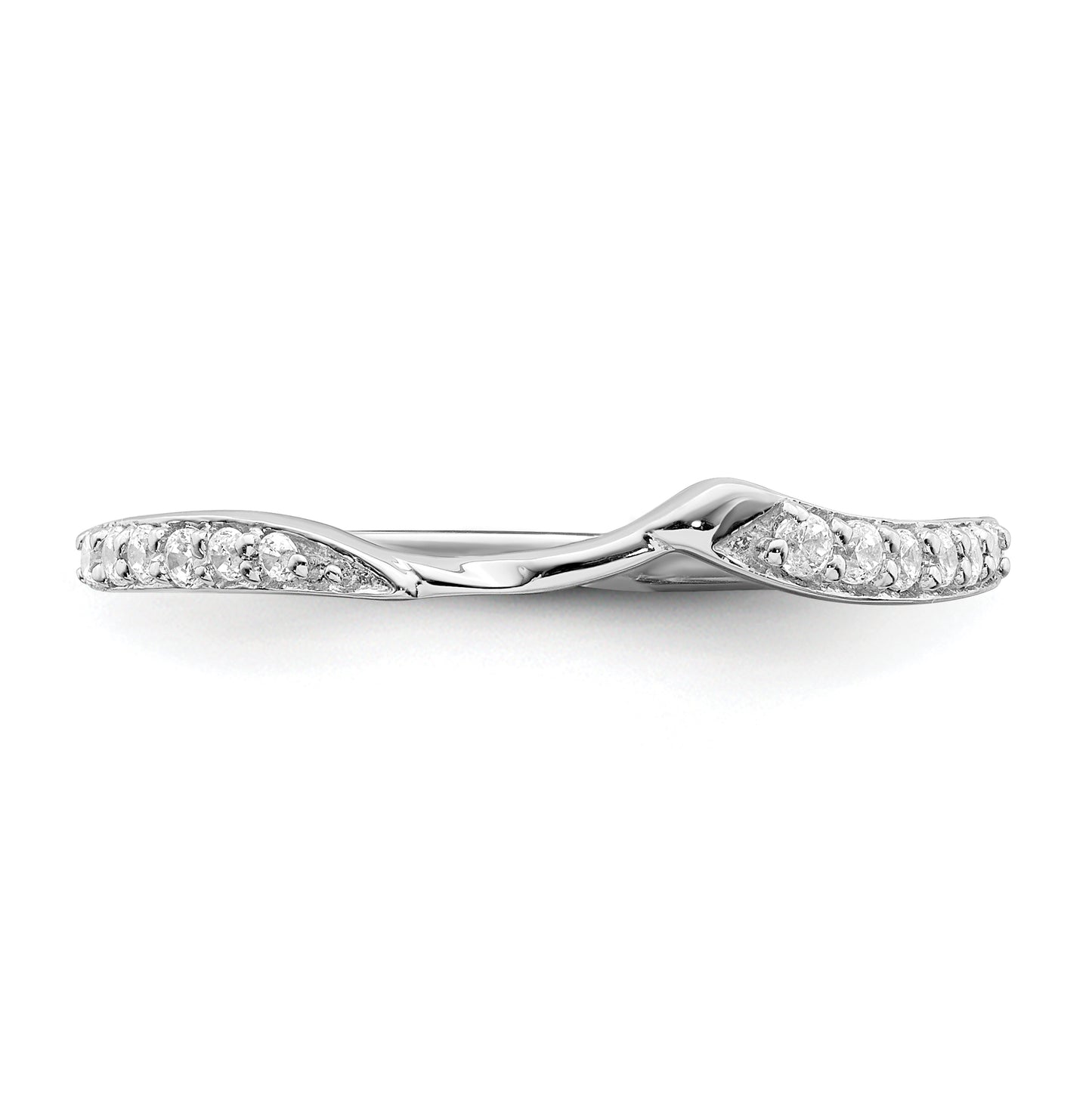 10k White Gold 1/15 carat Diamond Contoured Complete Wedding Band