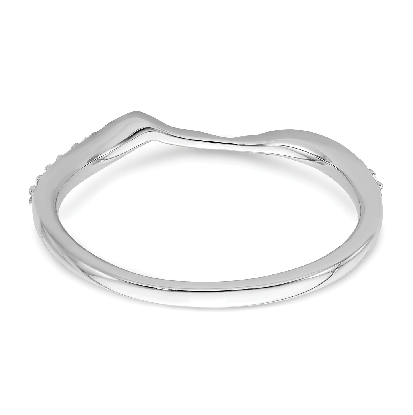 10k White Gold 1/15 carat Diamond Contoured Complete Wedding Band