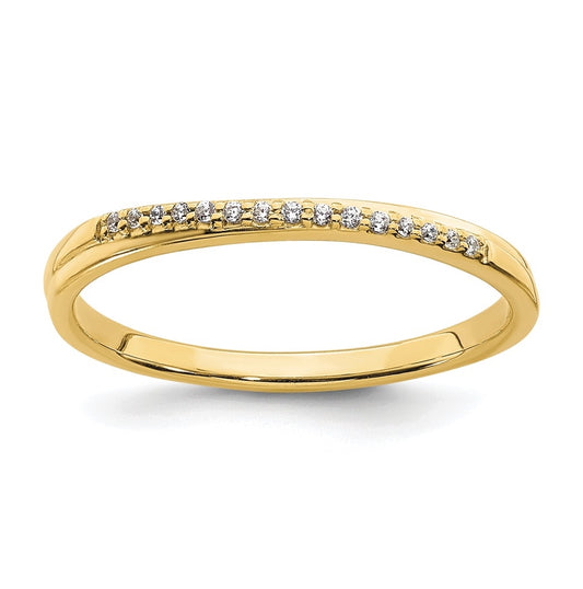 10k Yellow Gold 1/20 carat Diamond Contoured Complete Wedding Band