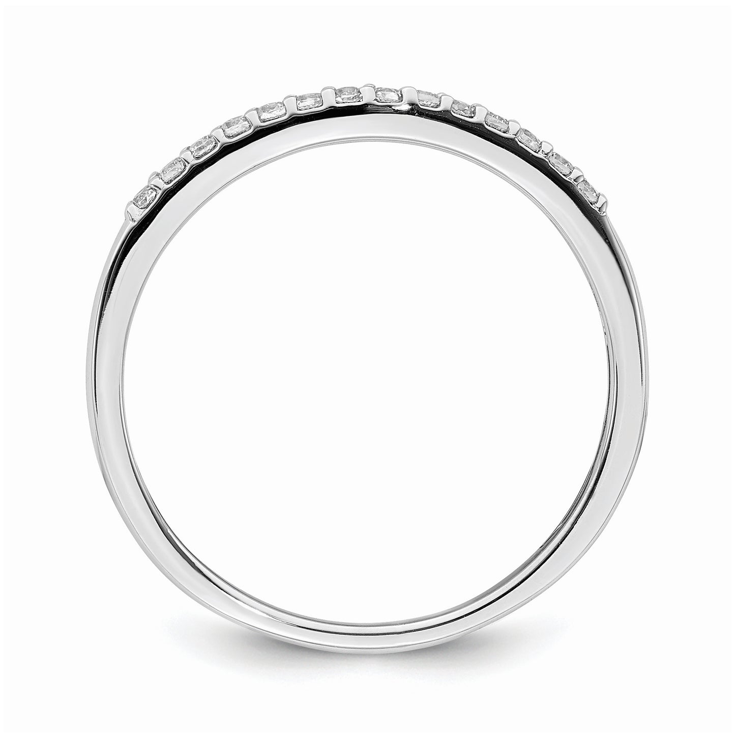 10k White Gold 1/10 carat Diamond Contoured Complete Wedding Band