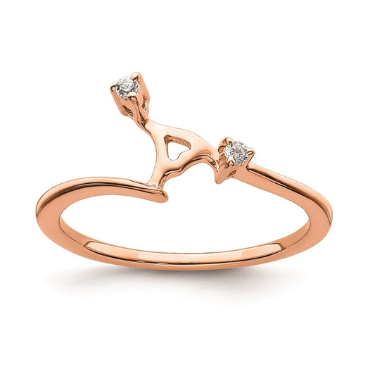 10k Rose Gold 1/20 carat Diamond Complete Wedding Band