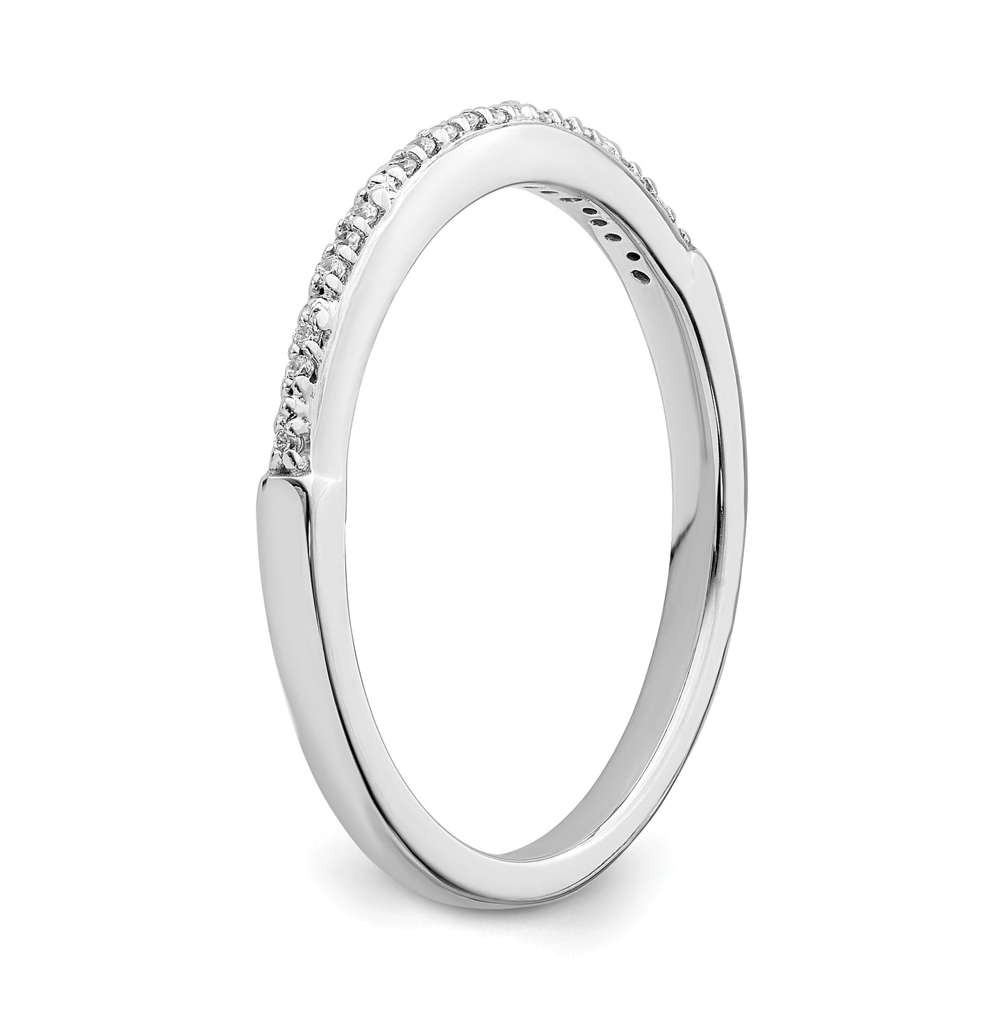 10k White Gold 1/20 carat Diamond Complete Wedding Band
