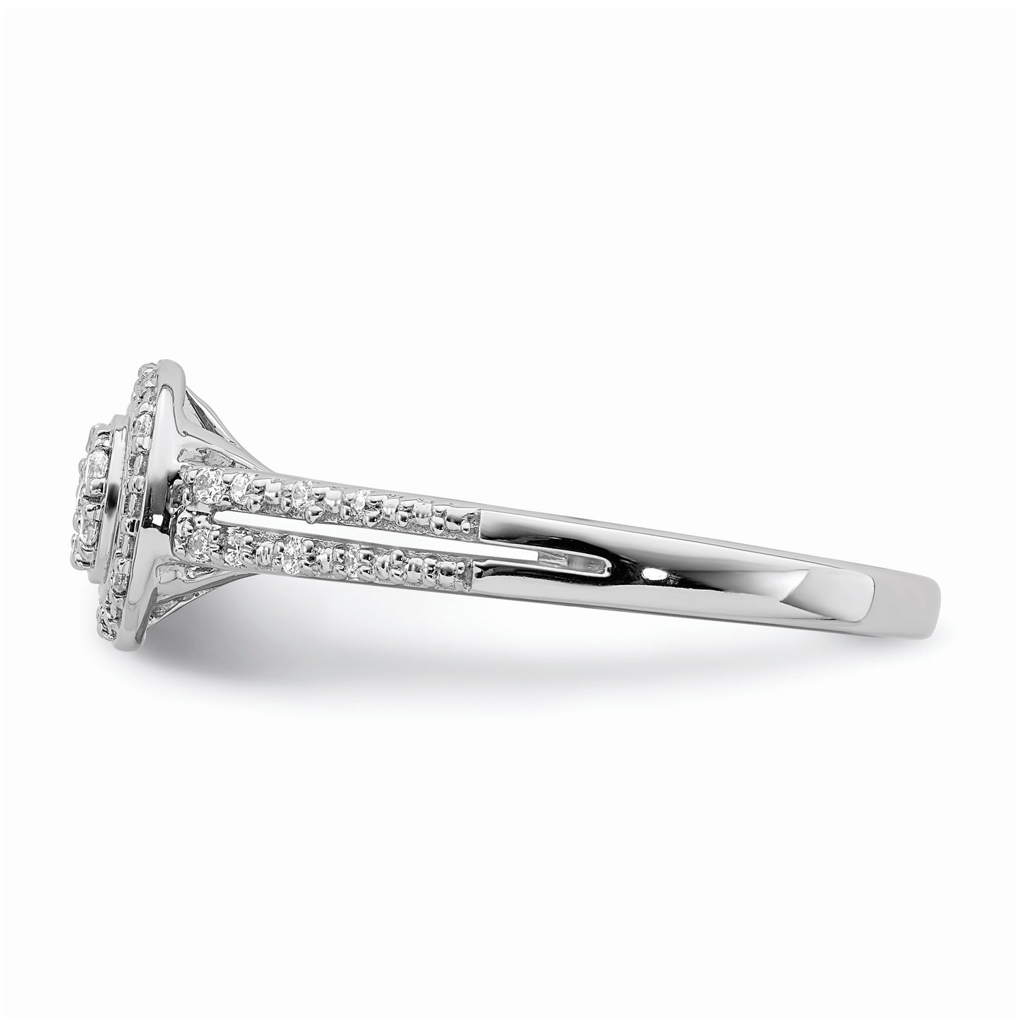 10k White Gold Halo Cluster 1/6 carat Diamond Complete Engagement Ring