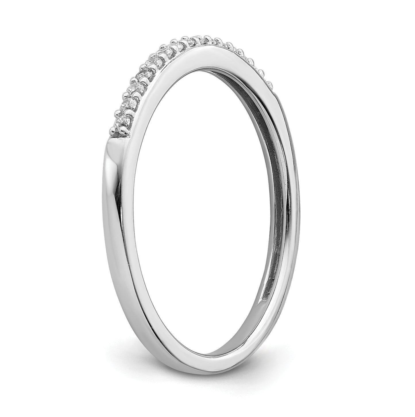 10k White Gold 1/10 carat Diamond Complete Wedding Band