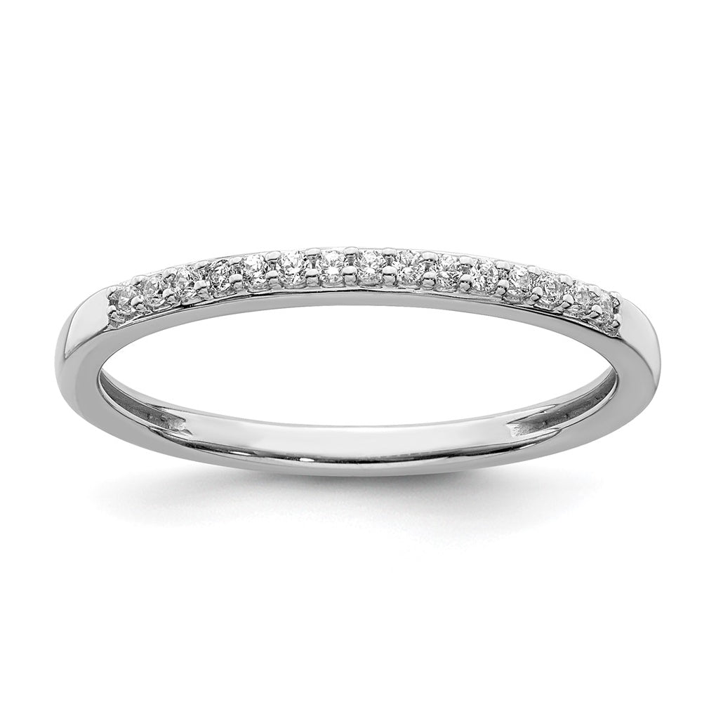 10k White Gold 1/10 carat Diamond Complete Wedding Band