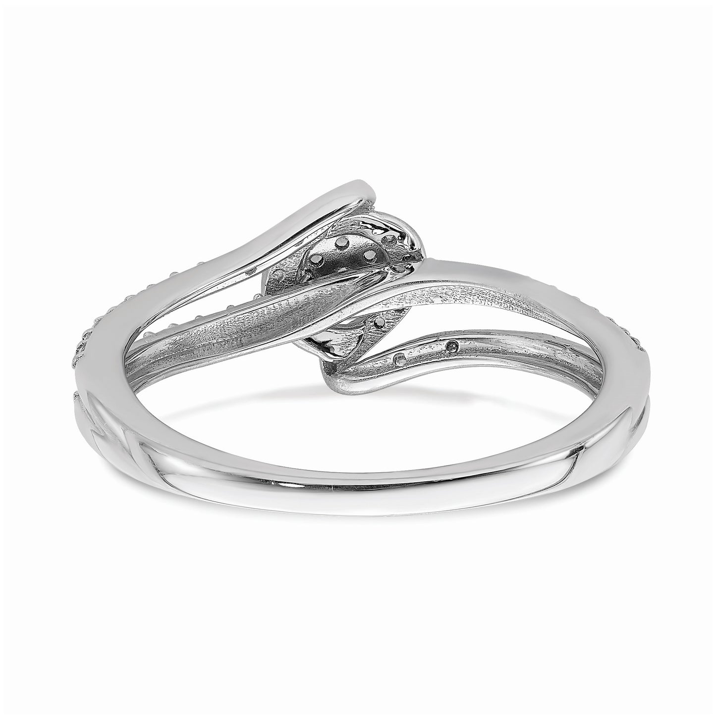10k White Gold Halo Cluster 1/10 carat Diamond Complete Engagement Ring