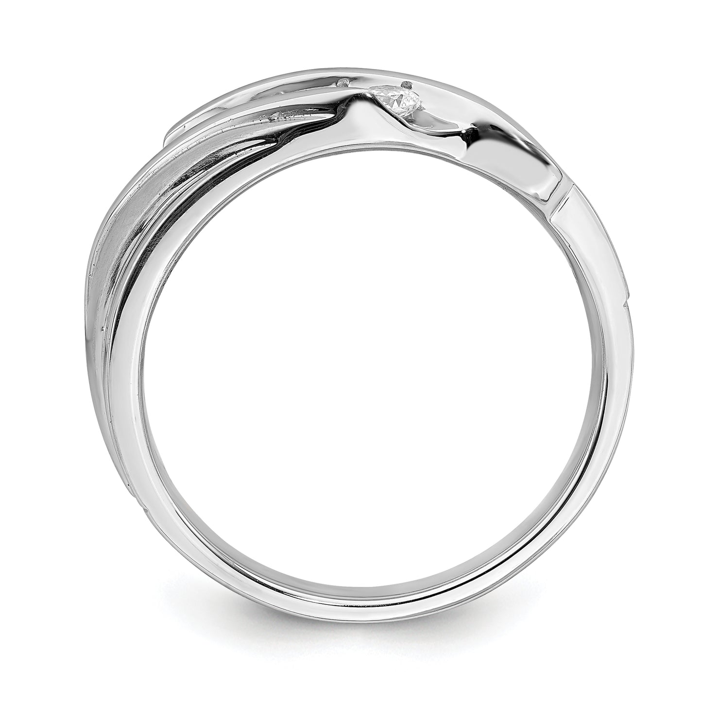 14k White Gold 5-Stone 1/2 carat Diamond Complete Men's Band