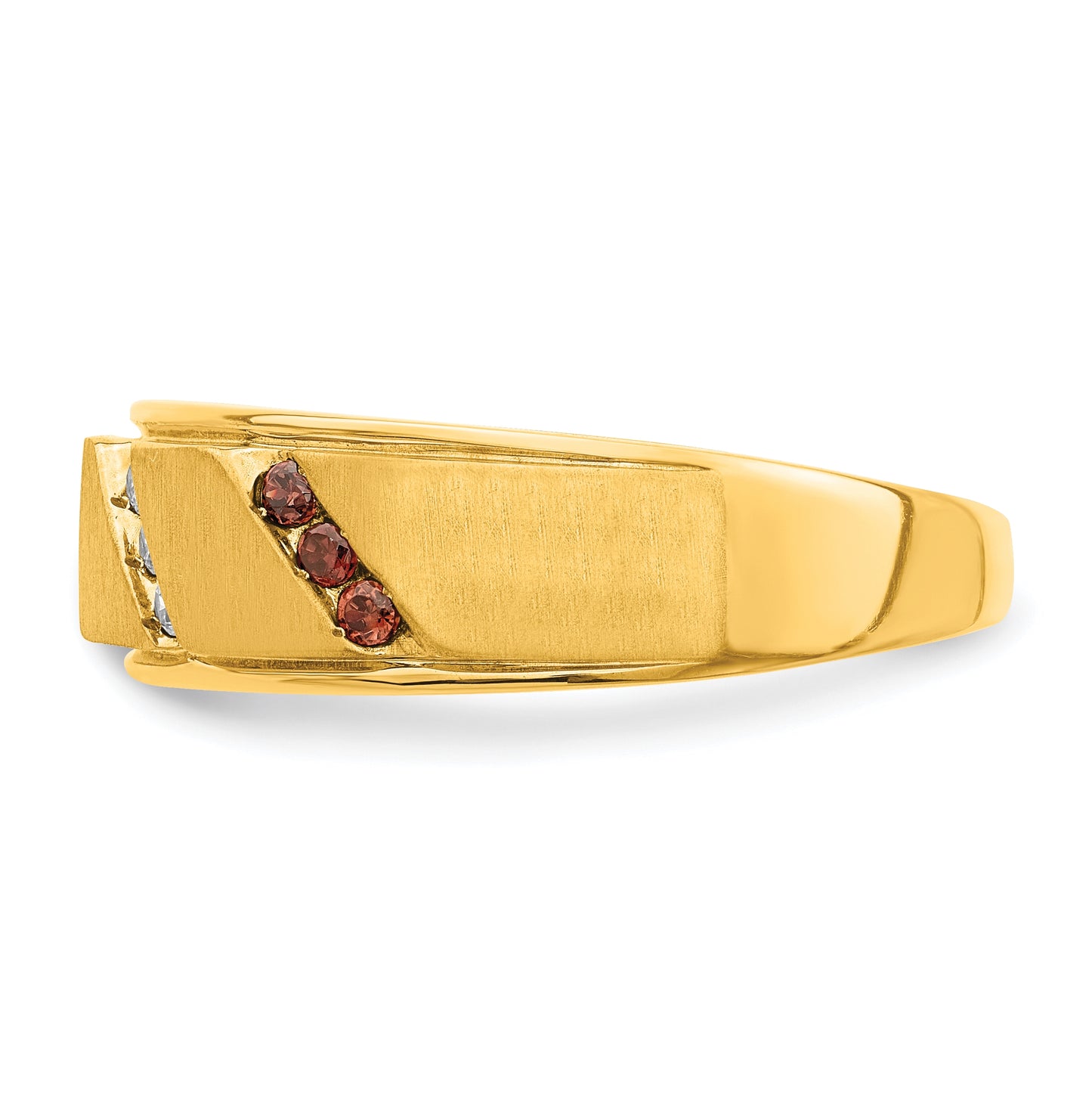 14k Yellow Gold 1/5 carat Brown and White Diamond Complete Men's Band
