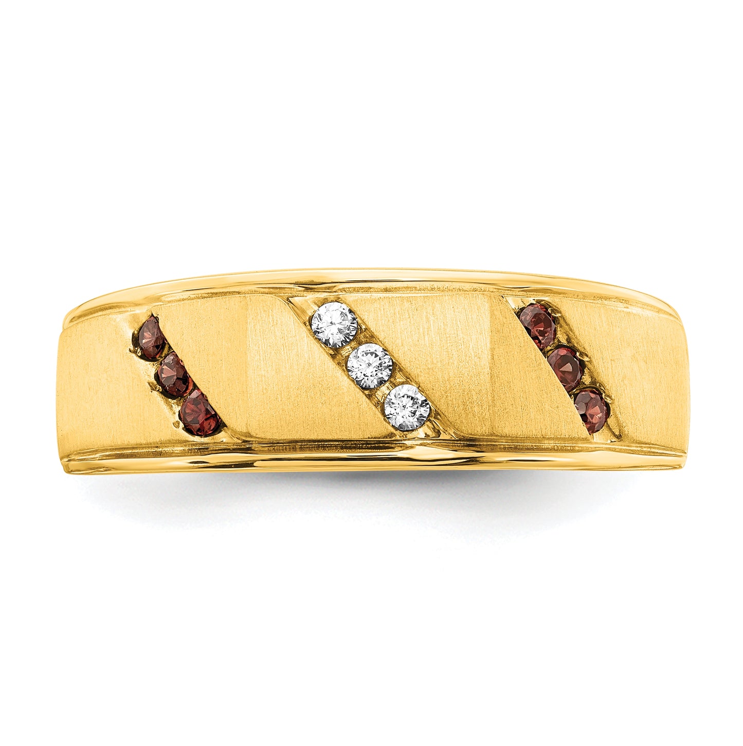 14k Yellow Gold 1/5 carat Brown and White Diamond Complete Men's Band
