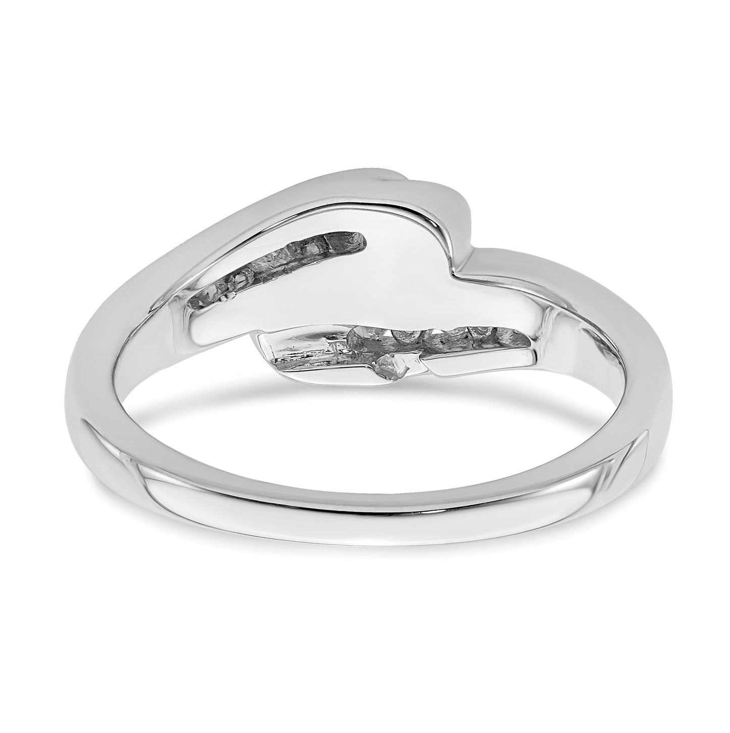 14k White Gold By-Pass Peg Set 1/3 carat Diamond Semi-mount Engagement Ring