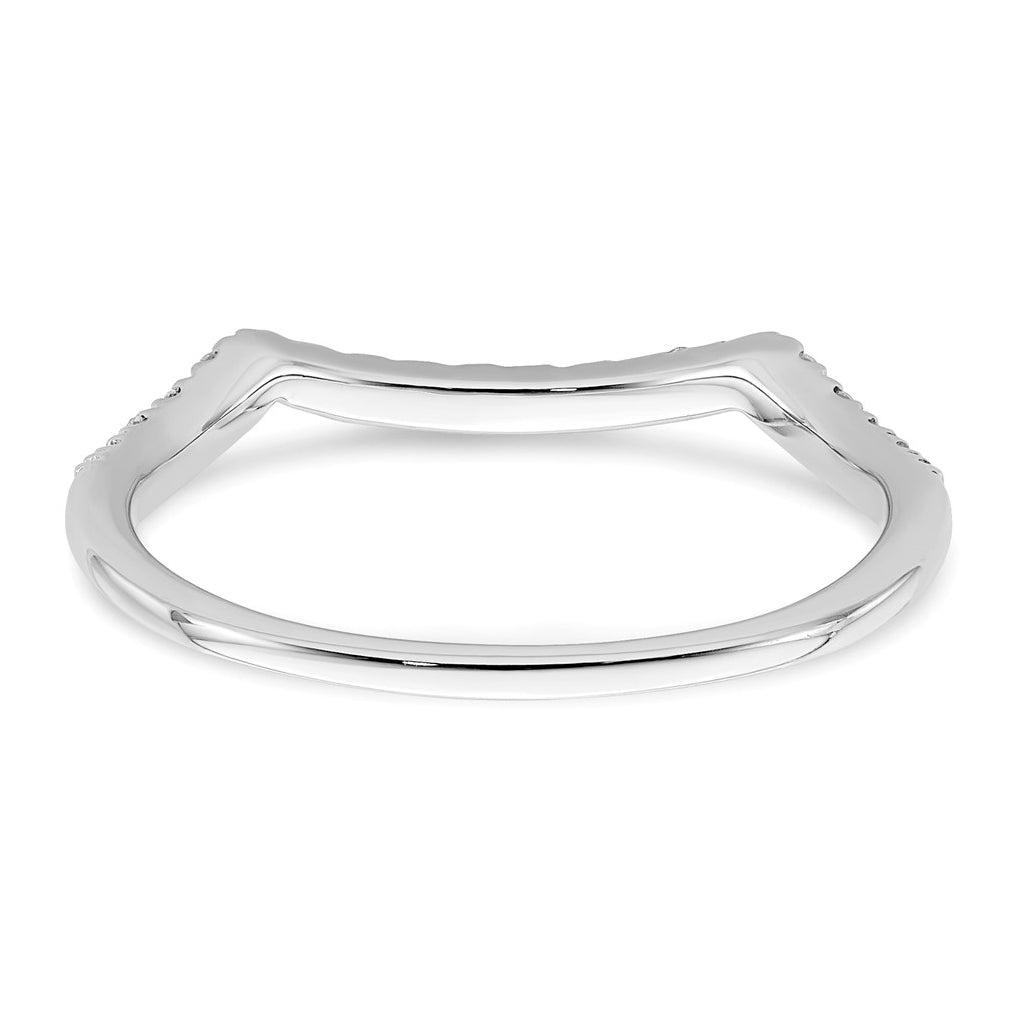 14k White Gold Contoured Diamond Band – Elegant Jewelry Gift for Birthday, Anniversary, Engagement, Wedding