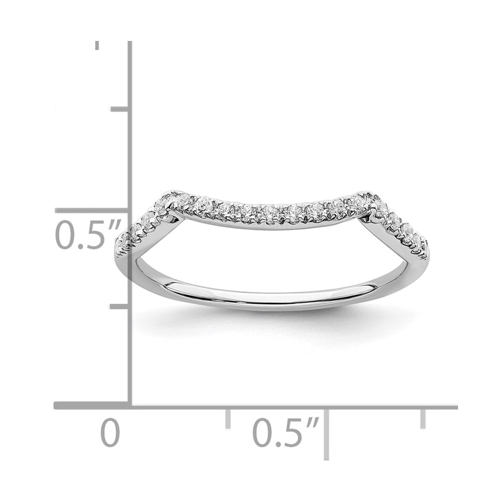 14k White Gold Contoured Diamond Band – Elegant Jewelry Gift for Birthday, Anniversary, Engagement, Wedding