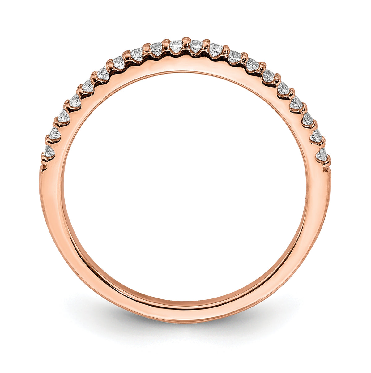 14k Rose Gold 1/5 carat Diamond Complete Wedding Band