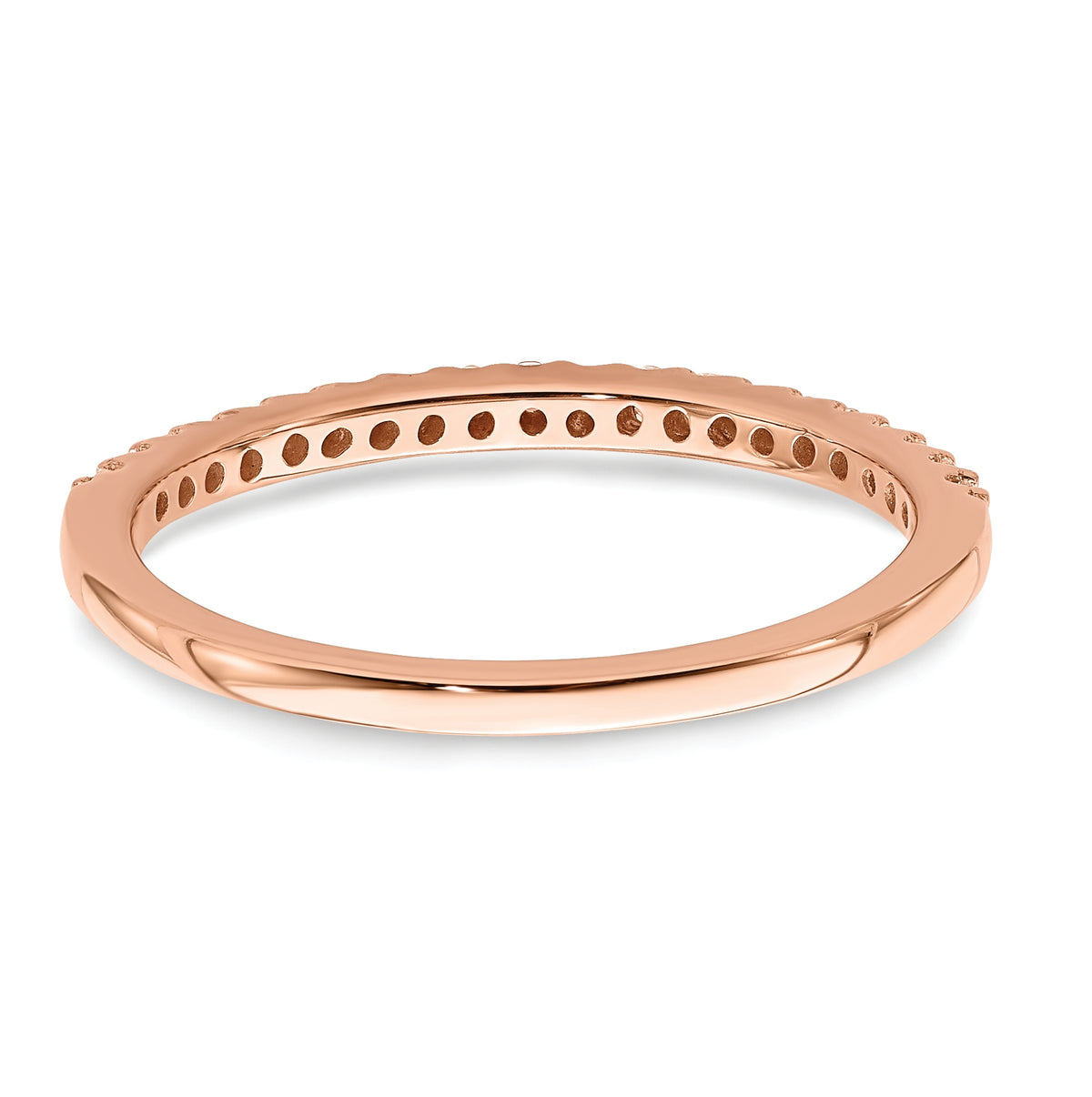 14k Rose Gold 1/5 carat Diamond Complete Wedding Band