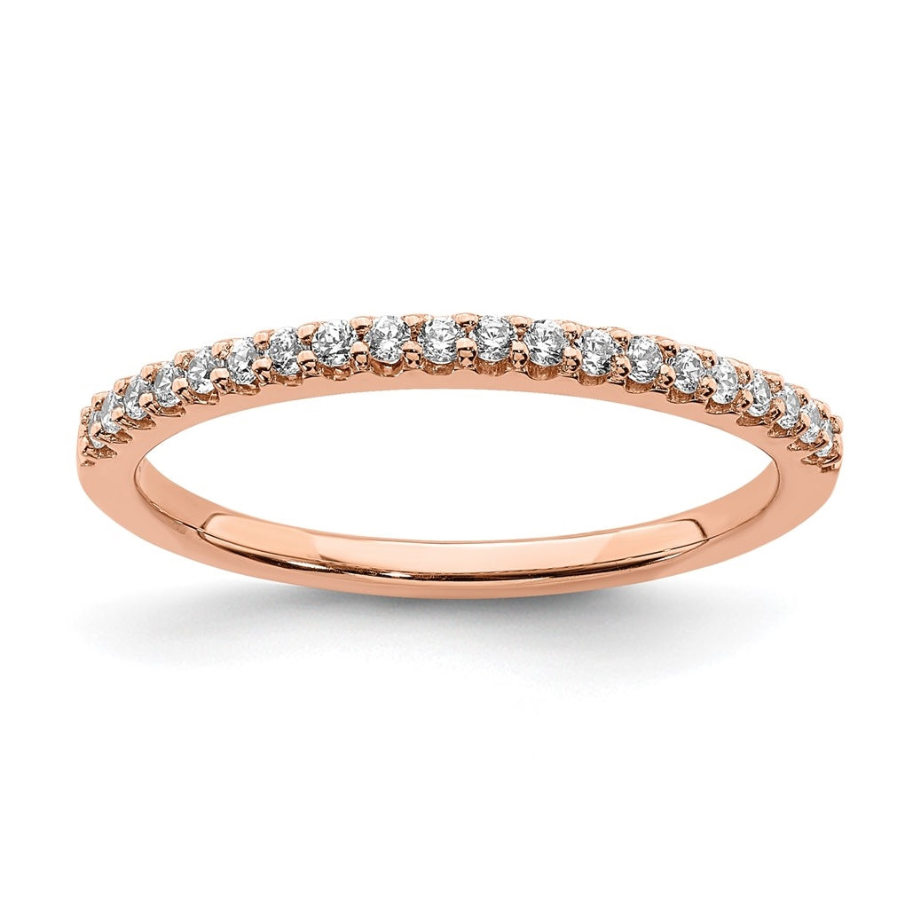 14k Rose Gold 1/5 carat Diamond Complete Wedding Band