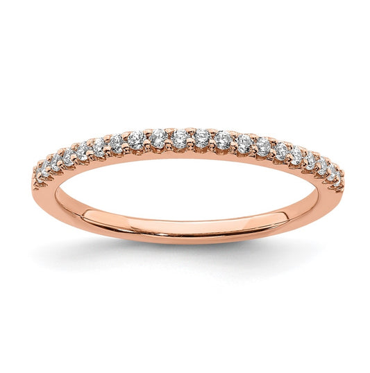 14k Rose Gold 1/5 carat Diamond Complete Wedding Band