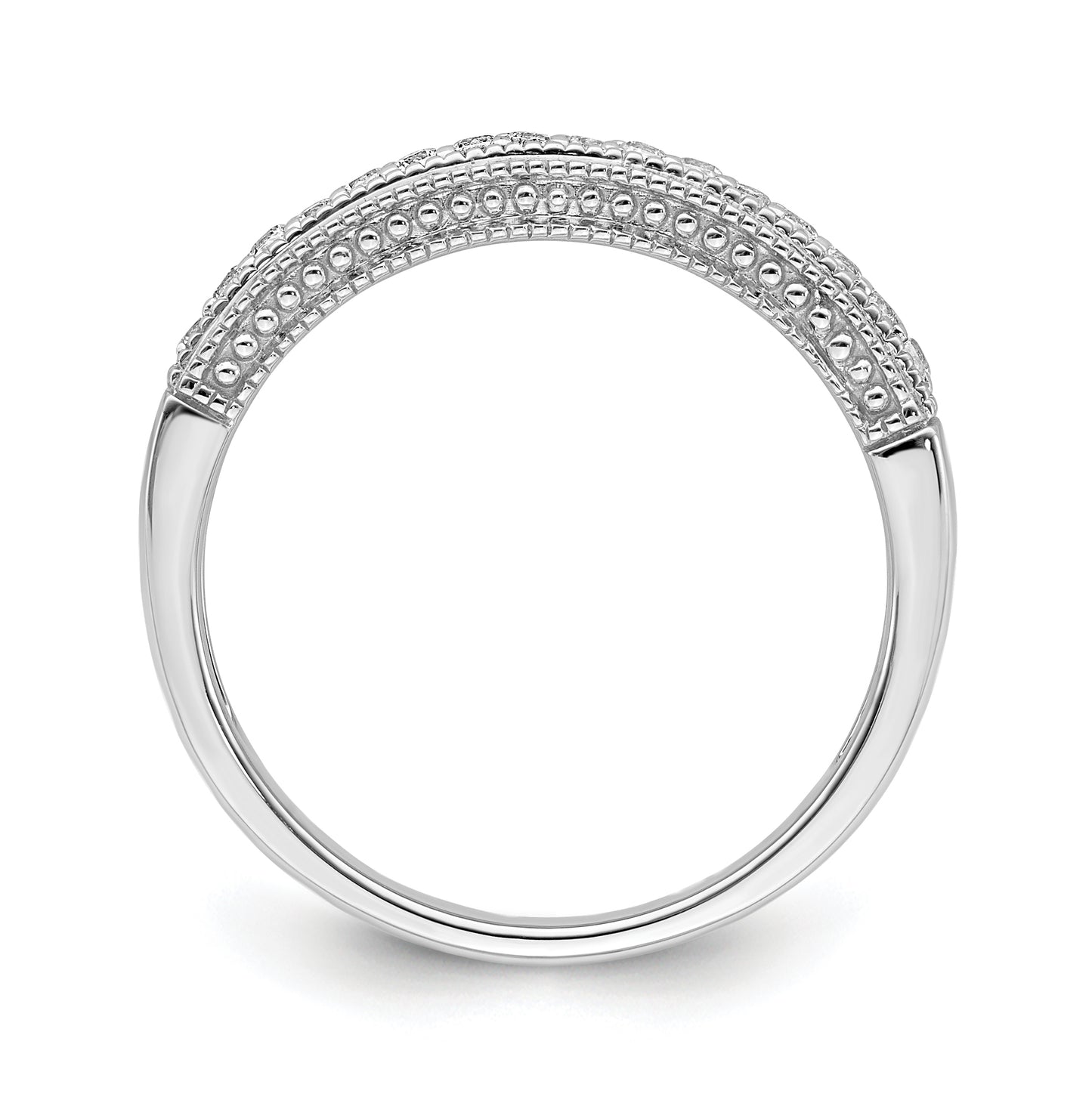 14k White Gold 1/5 carat Diamond Complete Wedding Band