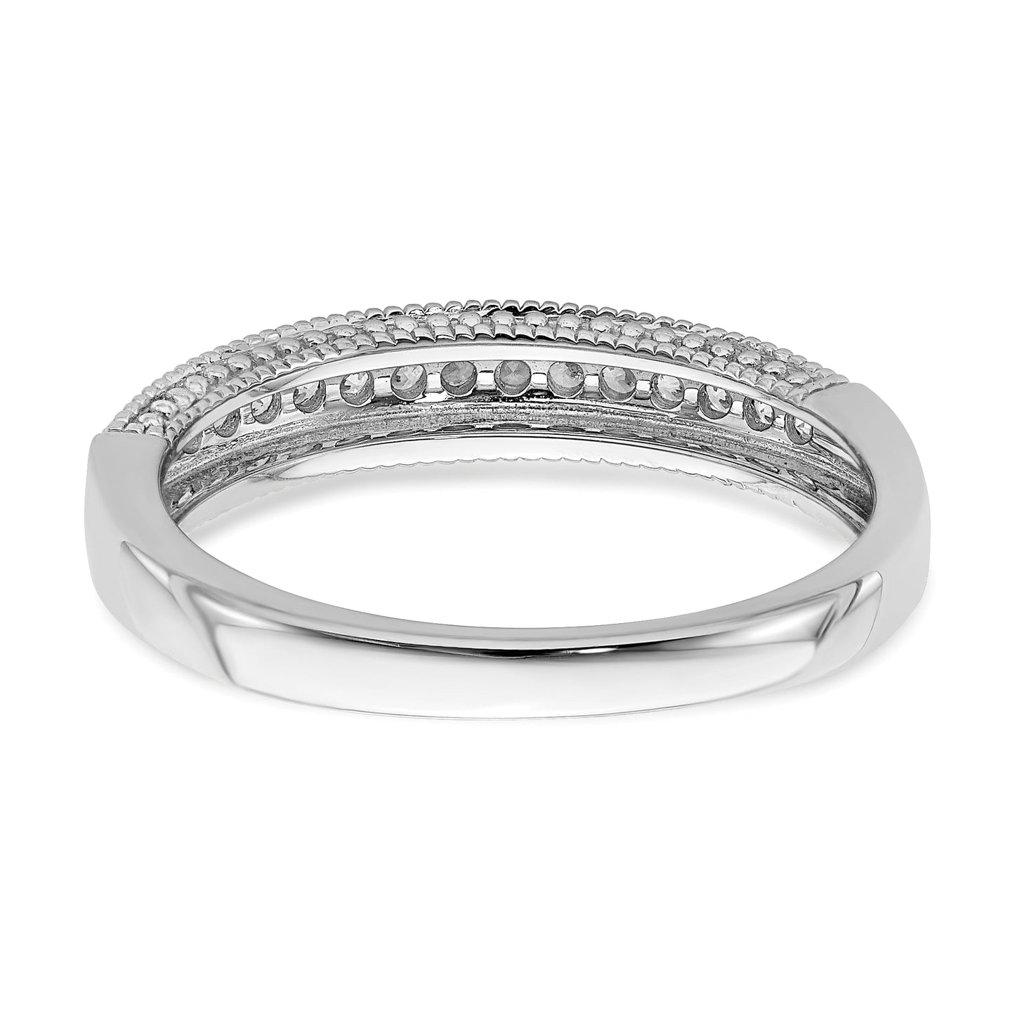 14k White Gold 1/5 carat Diamond Complete Wedding Band