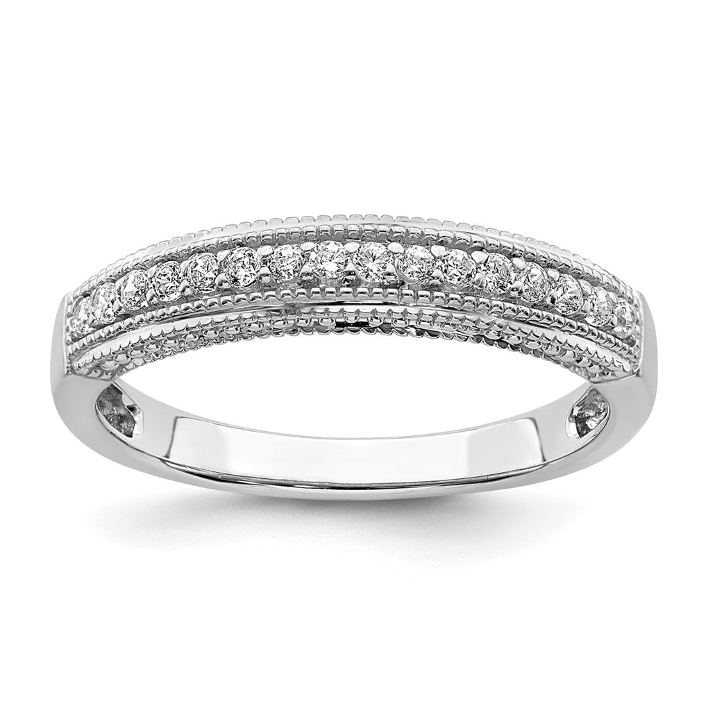 14k White Gold 1/5 carat Diamond Complete Wedding Band