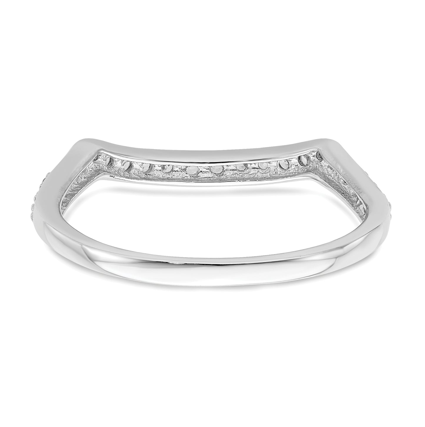14k White Gold 1/5ct Diamond Contoured Complete Wedding Band