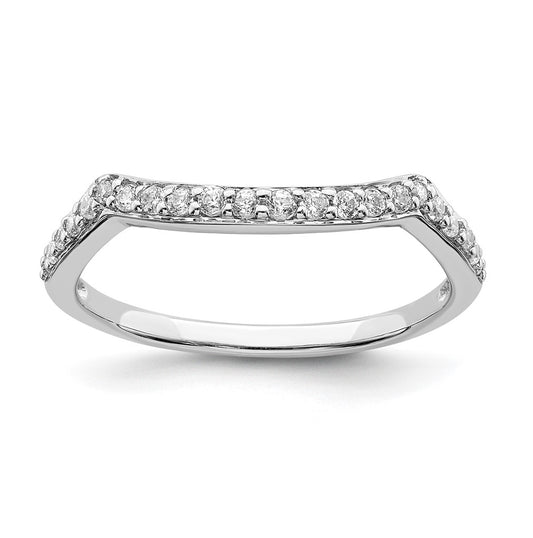 14k White Gold 1/5ct Diamond Contoured Complete Wedding Band