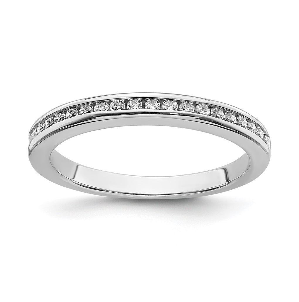 14k White Gold Diamond Band