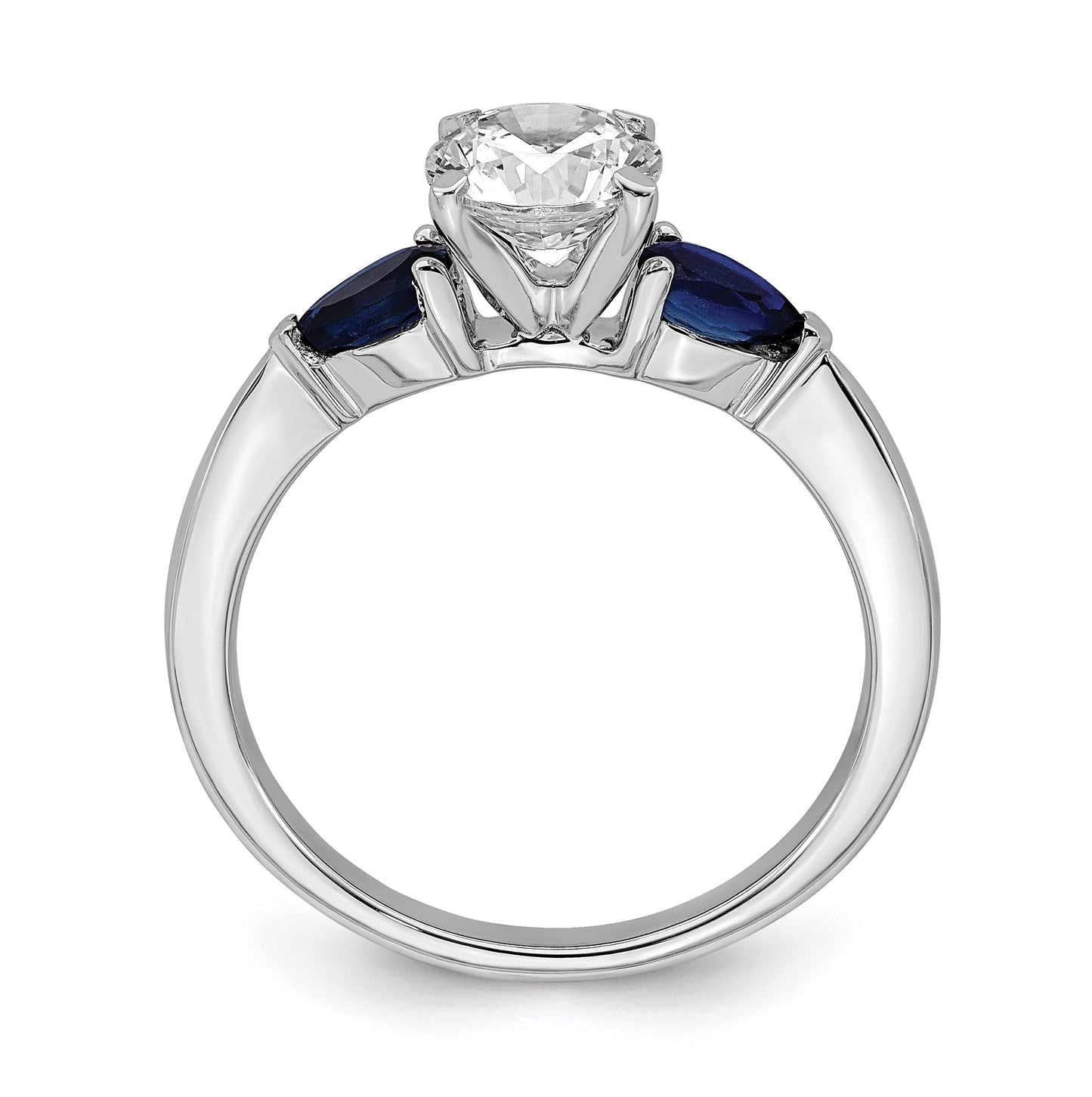 14k White Gold Sapphire Semi-mount Engagement Ring