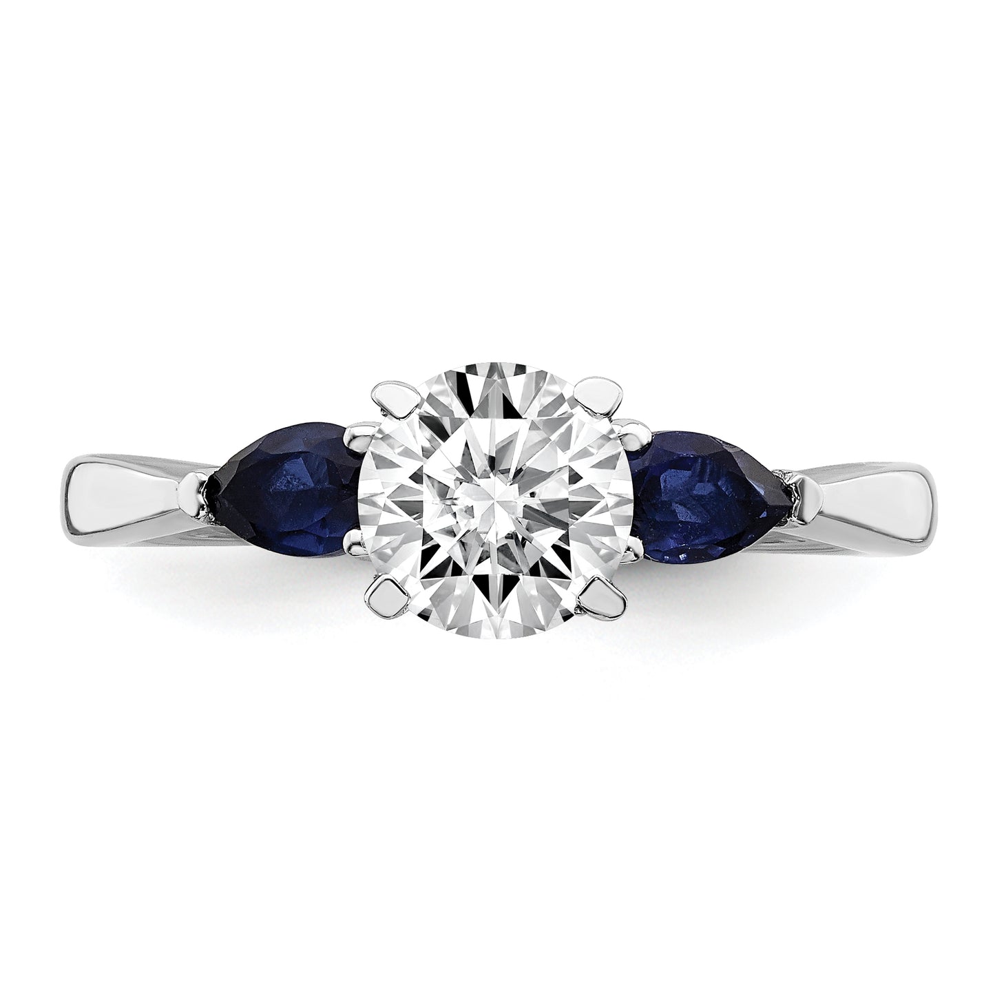 14k White Gold Sapphire Semi-mount Engagement Ring