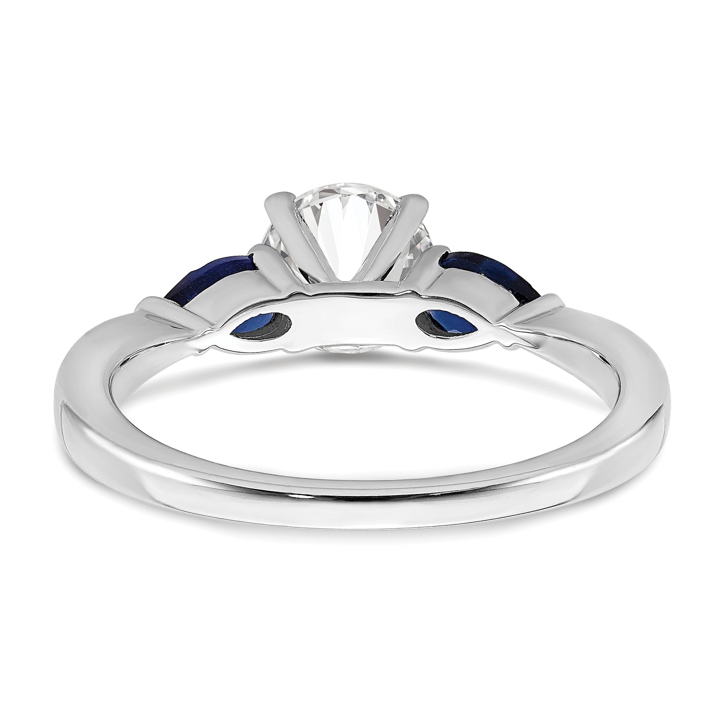 14k White Gold Sapphire Semi-mount Engagement Ring