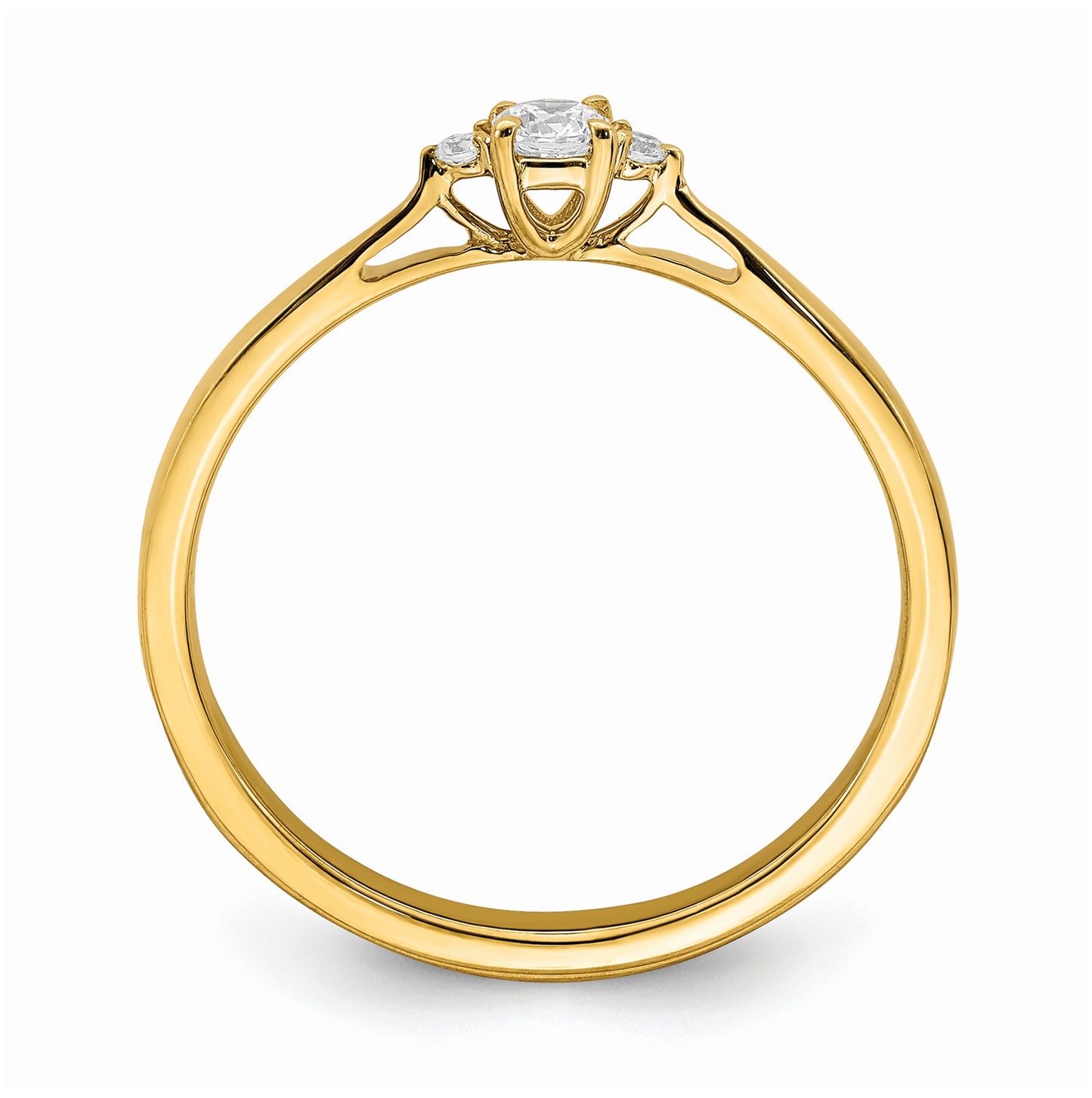 First Promise 14K Yellow Gold 1/8 carat Round Diamond Complete Promise/Engagement Ring, 6.5 mm