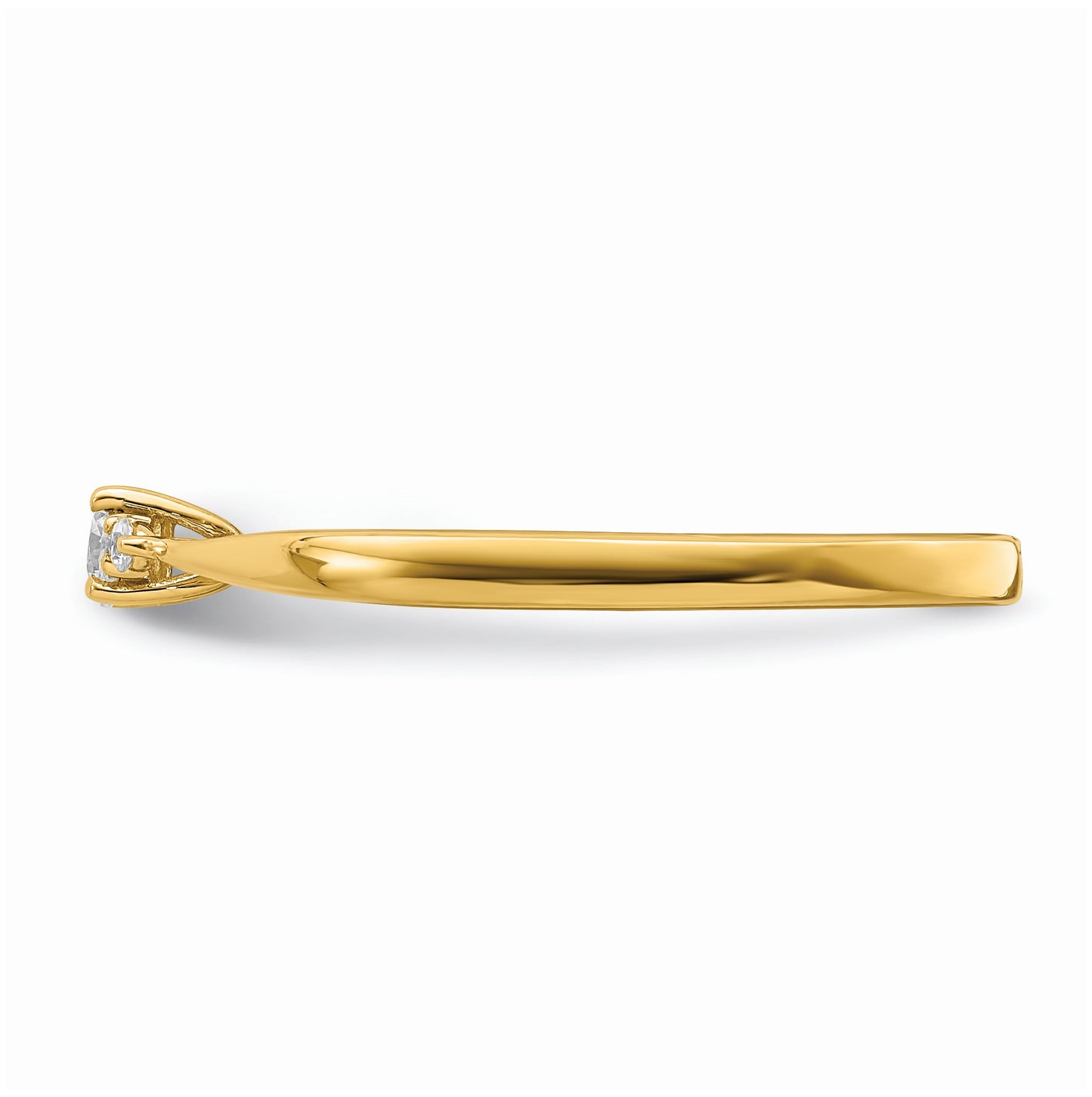First Promise 14K Yellow Gold 1/8 carat Round Diamond Complete Promise/Engagement Ring, 6.5 mm