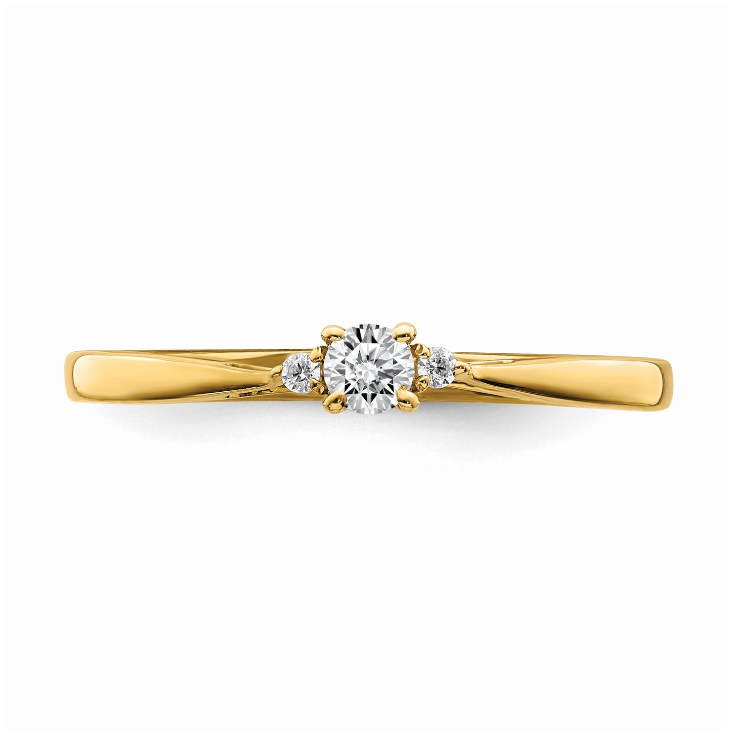 First Promise 14K Yellow Gold 1/8 carat Round Diamond Complete Promise/Engagement Ring, 6.5 mm