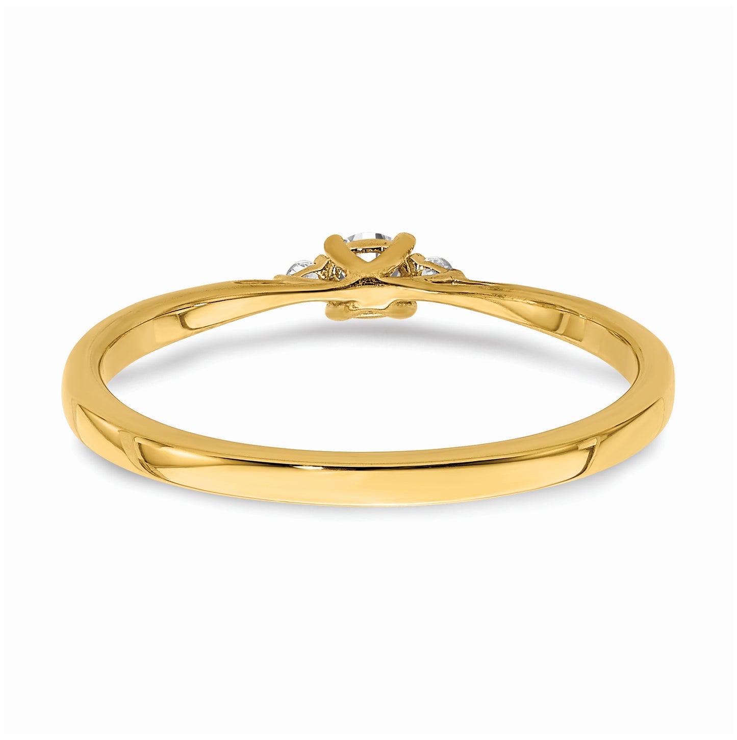 First Promise 14K Yellow Gold 1/8 carat Round Diamond Complete Promise/Engagement Ring, 6.5 mm