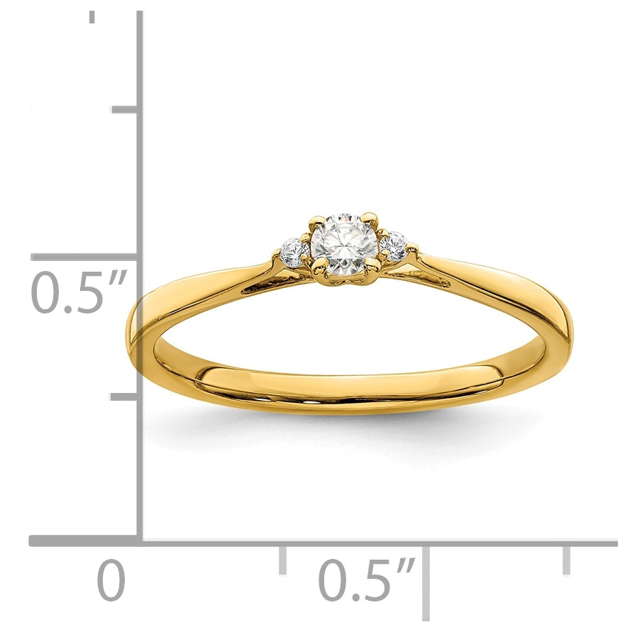 First Promise 14K Yellow Gold 1/8 carat Round Diamond Complete Promise/Engagement Ring, 6.5 mm