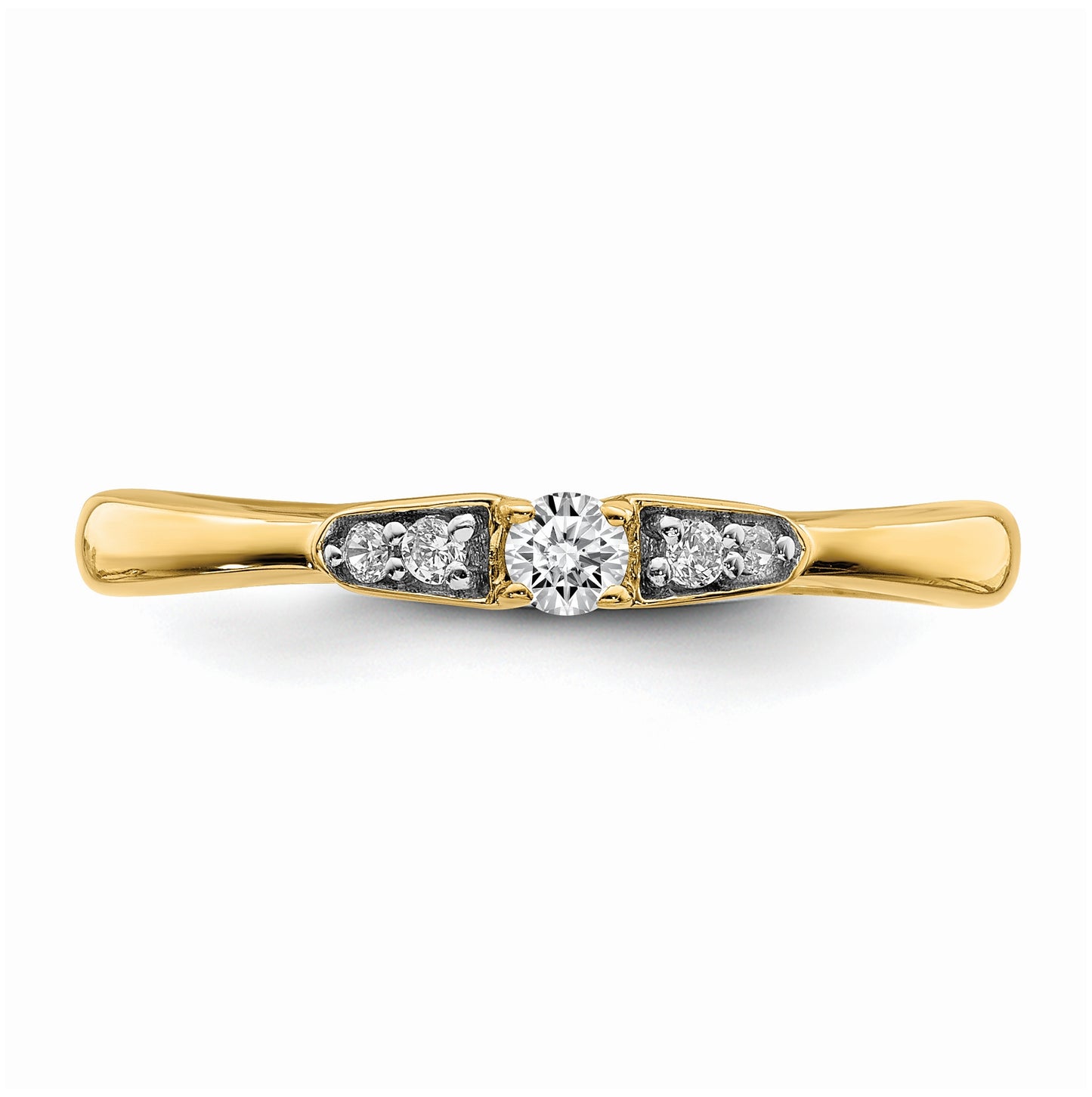 First Promise 14K Yellow Gold 1/8 carat Round Diamond Complete Promise/Engagement Ring