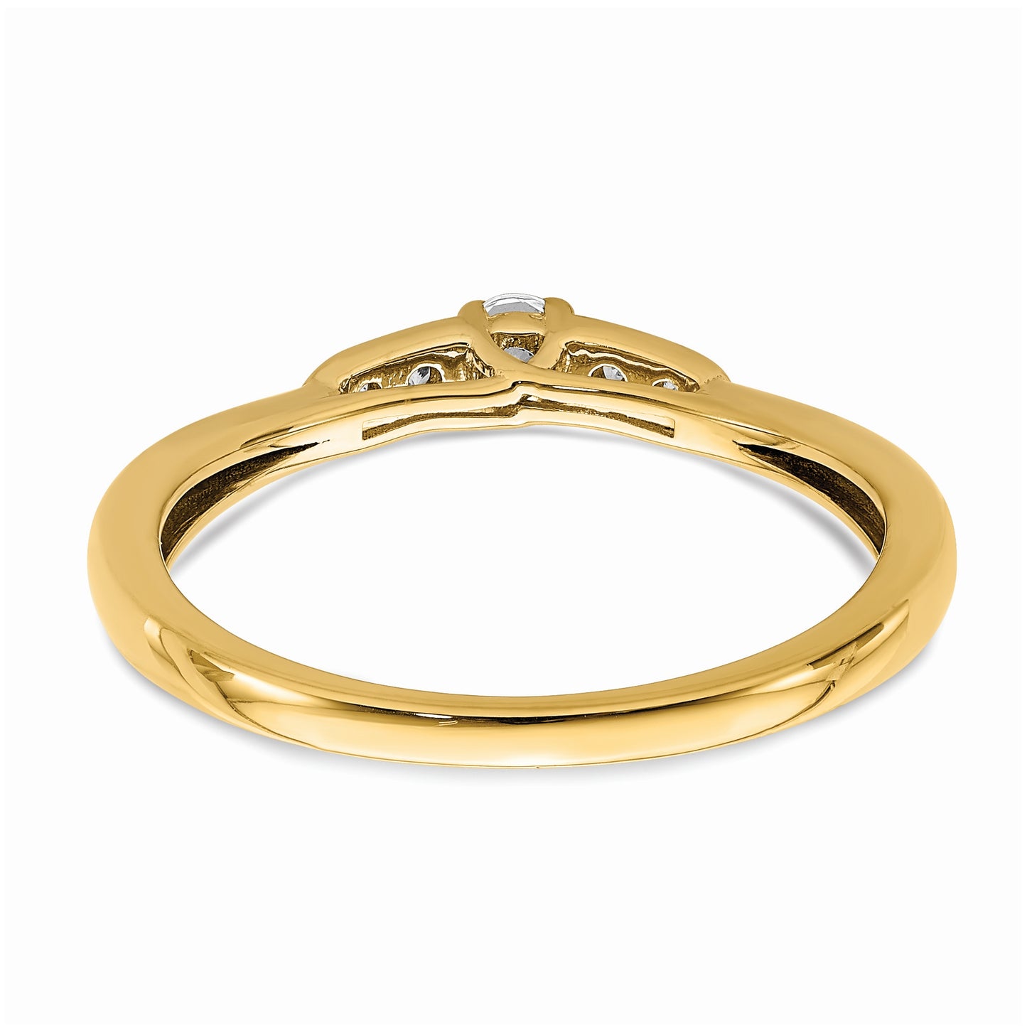 First Promise 14K Yellow Gold 1/8 carat Round Diamond Complete Promise/Engagement Ring