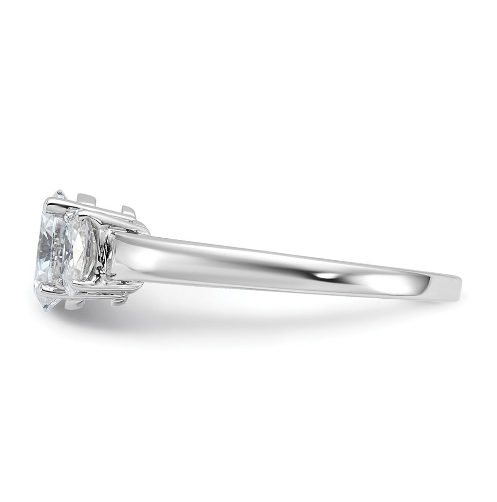 14K Yellow Or White Gold Lab Grown Diamond VS+ F+ Oval Complete Three Stone Engagement Ring