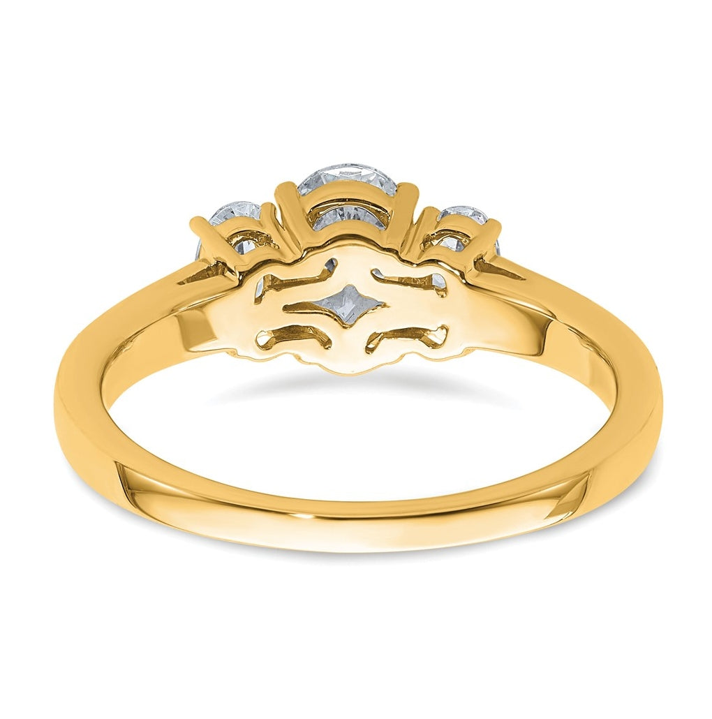 14K Yellow Or WHITE Gold Certified Lab Grown Diamond VS+ F+ Oval Complete Three Stone Engagement Ring
