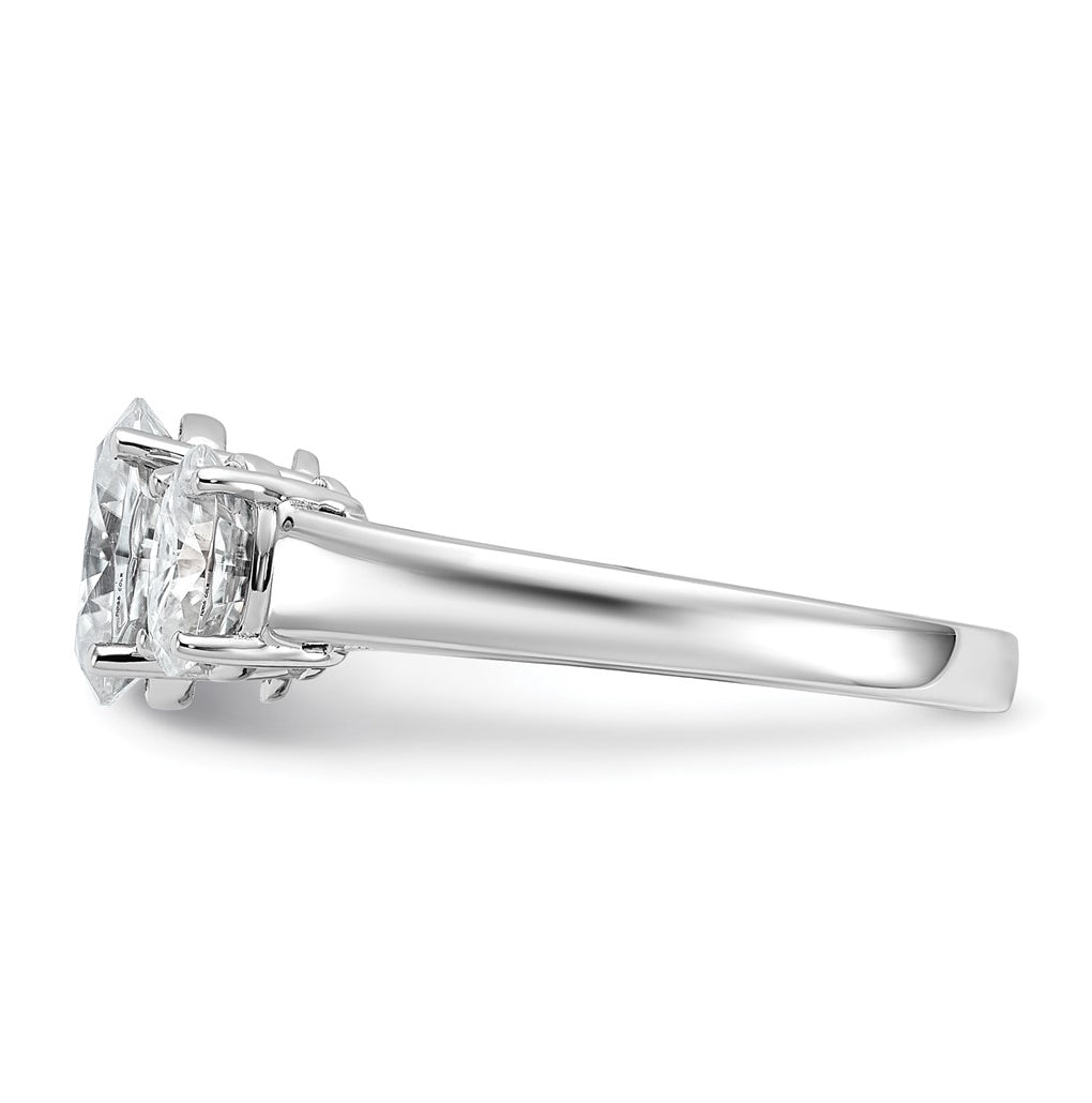 14K Yellow Or WHITE Gold Certified Lab Grown Diamond VS+ F+ Oval Complete Three Stone Engagement Ring