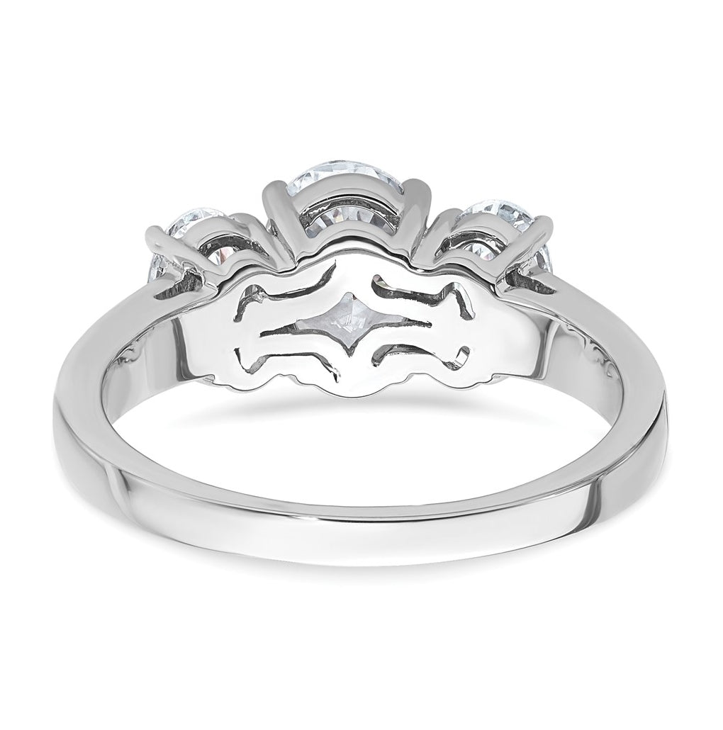 14K Yellow Or WHITE Gold Certified Lab Grown Diamond VS+ F+ Oval Complete Three Stone Engagement Ring