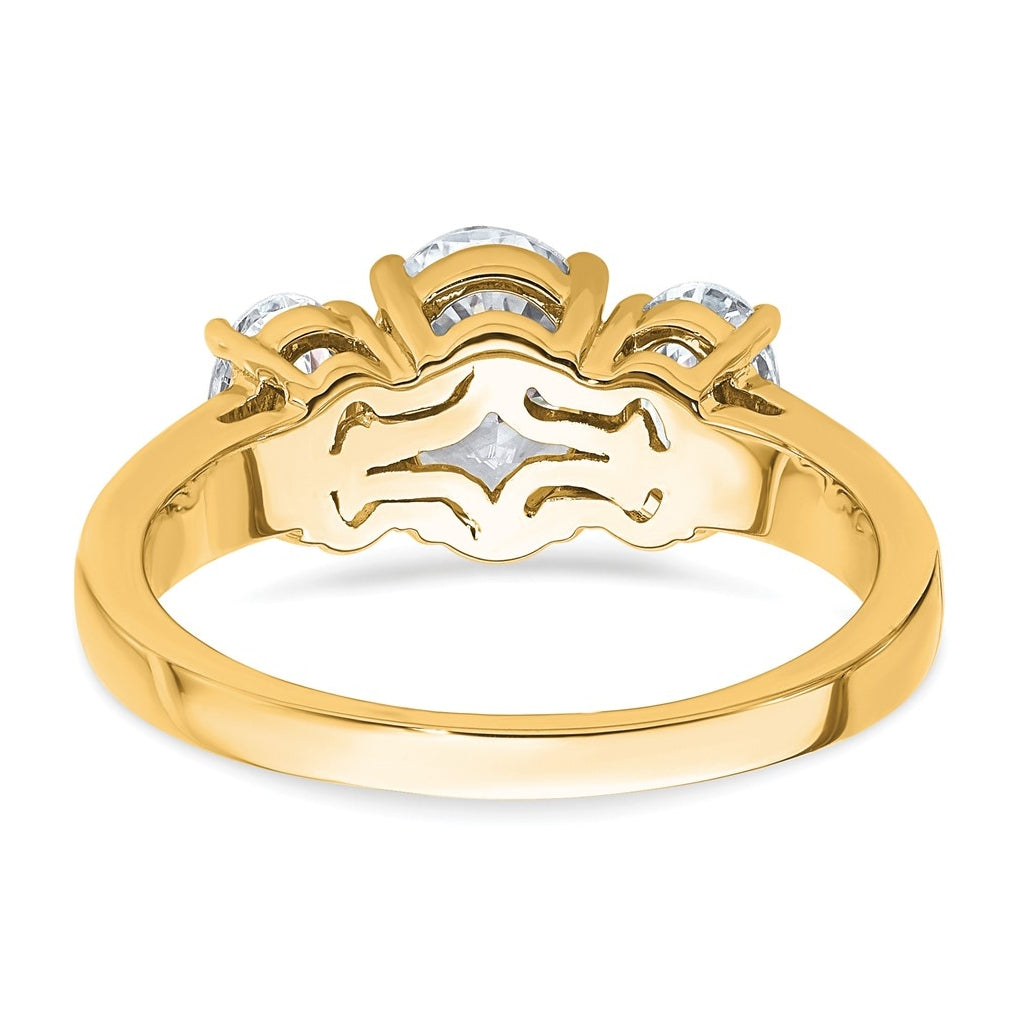 14K Yellow Or WHITE Gold Certified Lab Grown Diamond VS+ F+ Oval Complete Three Stone Engagement Ring