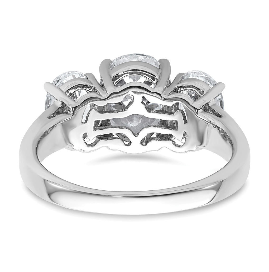 14K Yellow Or WHITE Gold Certified Lab Grown Diamond VS+ F+ Oval Complete Three Stone Engagement Ring