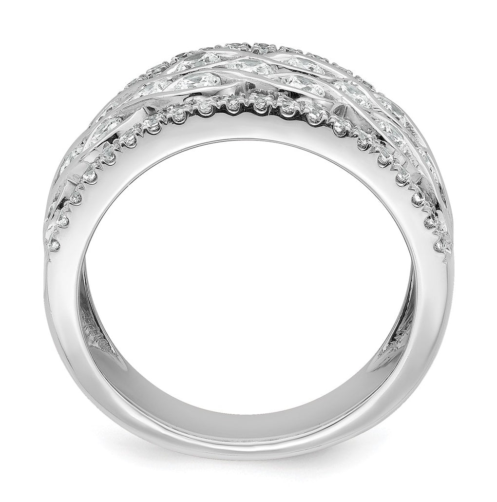 14k White Gold 1 1/4 carat Lab Grown Diamond VS+ F+ Complete Fashion Band