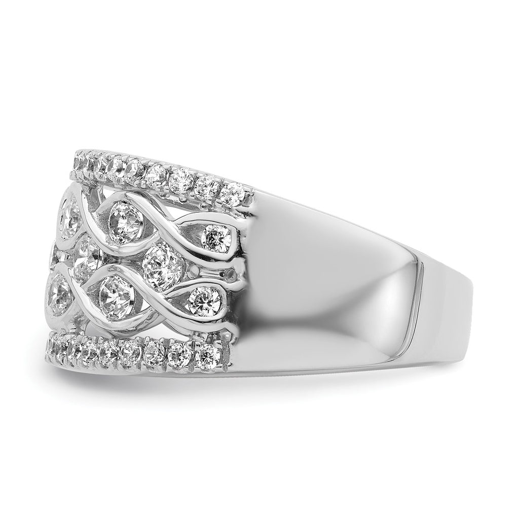 14k White Gold 1 1/4 carat Lab Grown Diamond VS+ F+ Complete Fashion Band