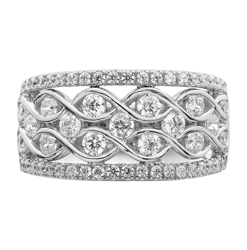 14k White Gold 1 1/4 carat Lab Grown Diamond VS+ F+ Complete Fashion Band