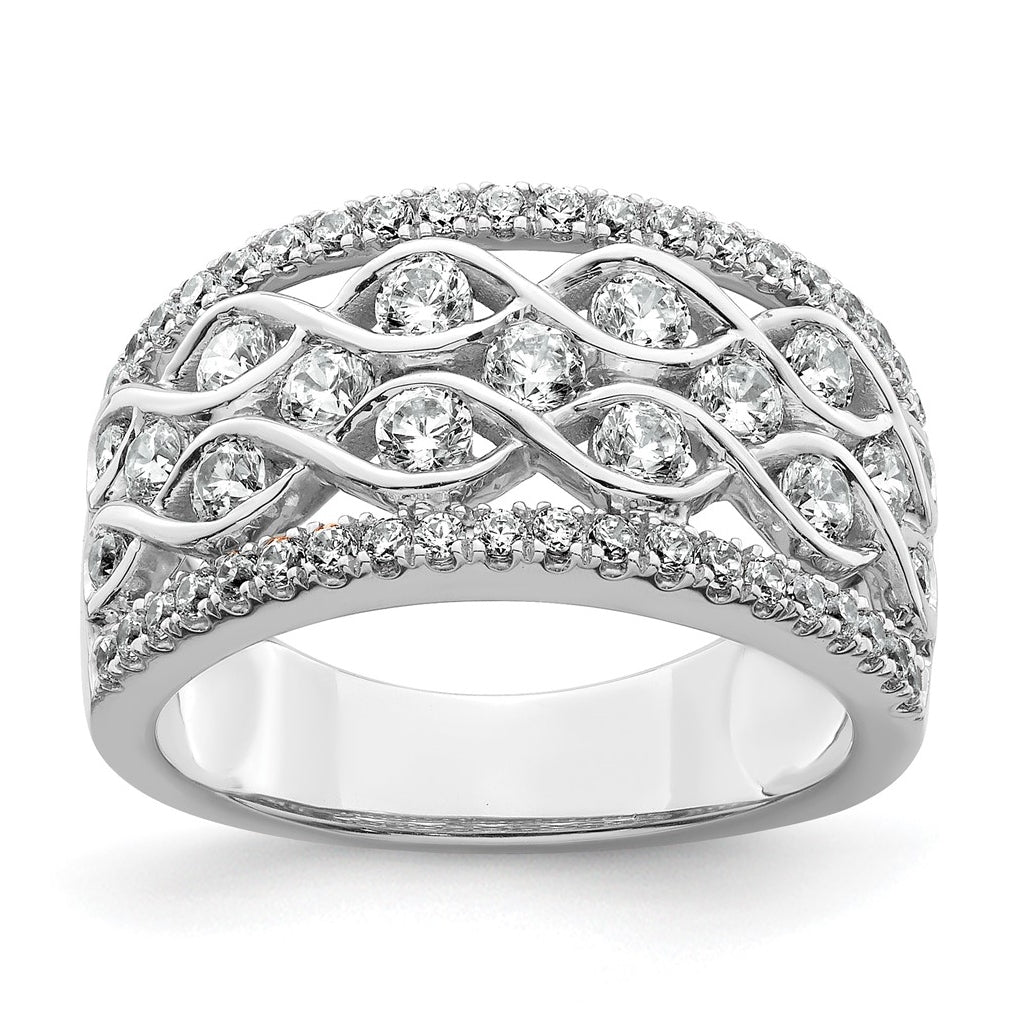 14k White Gold 1 1/4 carat Lab Grown Diamond VS+ F+ Complete Fashion Band