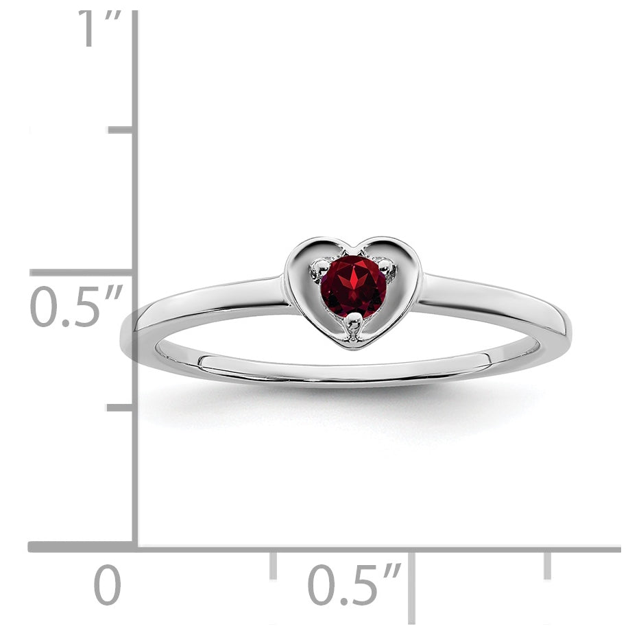10K Yellow Gold White Gold Garnet Heart Ring, Size 7